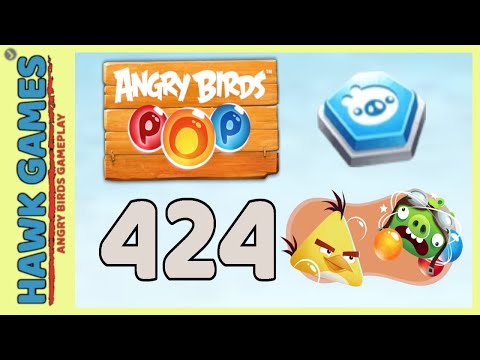 Angry Birds Stella POP Bubble Shooter Level 424 - Walkthrough, No Boosters