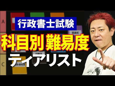 行政書士試験の全科目を難易度で格付けしてみた【難易度ティアリスト】