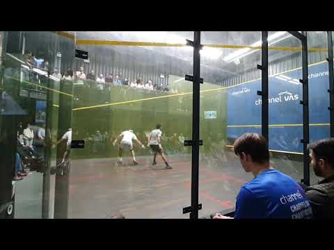 Mohamed El Shorbagy v Karim Abdul Gawad. Championship Final match action.