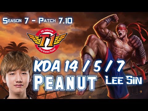 SKT T1 Peanut LEE SIN vs GRAVES Jungle - Patch 7.10 KR Ranked
