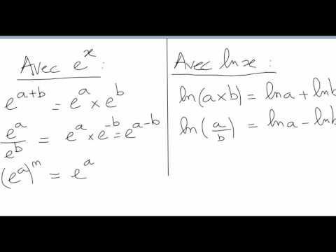 Minute révision BAC S n°5: Formules avec le logarithme et l'exponentielle