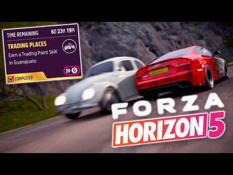 Forza Horizon 5 Daily Challenge "Trading Places" Earn A Trading Paint Skill In Guanajuato