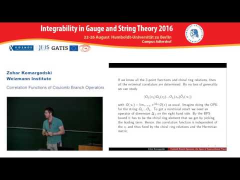 Zohar Komargodski - Correlation Functions of Coulomb Branch Operators