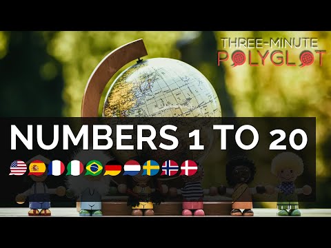 Numbers from 1 to 20 in 10 different languages