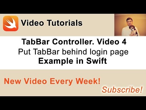 UITabBarController example in Swift. Put TabBar behing login page