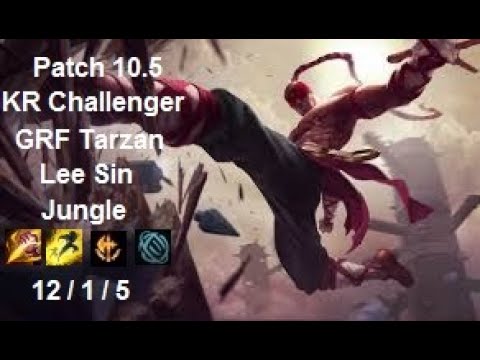 GRF Tarzan - Lee Sin Jungle vs Poppy - KR Challenger 1017 LP - Patch 10.5