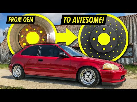 AWESOME DRILLED & SLOTTED brake rotors + PERFORMANCE PADS INSTALL!