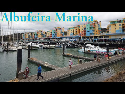 Albufeira marina Portugal walking tour 4K Algarve