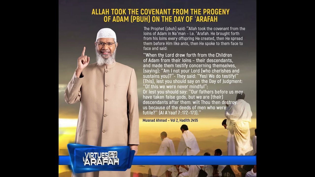Allah took the Covenant from the Progeny of Adam (pbuh) on the Day of 'Arafah