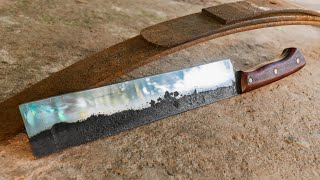 Fabricación de cuchillo Chopper a partir de una ballesta de camión