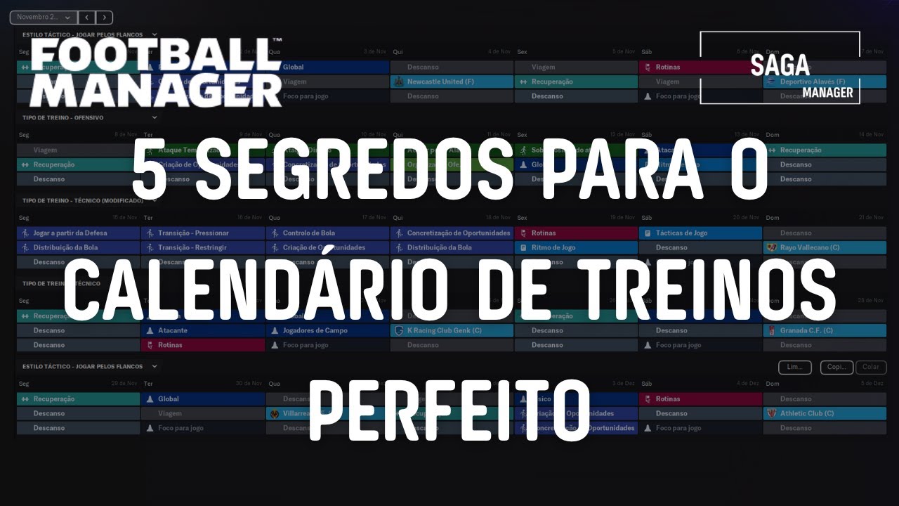 5 segredos para criar o calendário de treinos perfeito no Football Manager