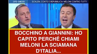 BOCCHINO A GIANNINI: HO CAPITO PERCHÉ CHIAMI MELONI LA SCIAMANA D'ITALIA...