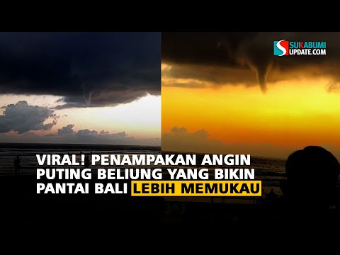 Viral! Penampakan Angin Puting Beliung yang Bikin Pantai Bali Lebih Memukau