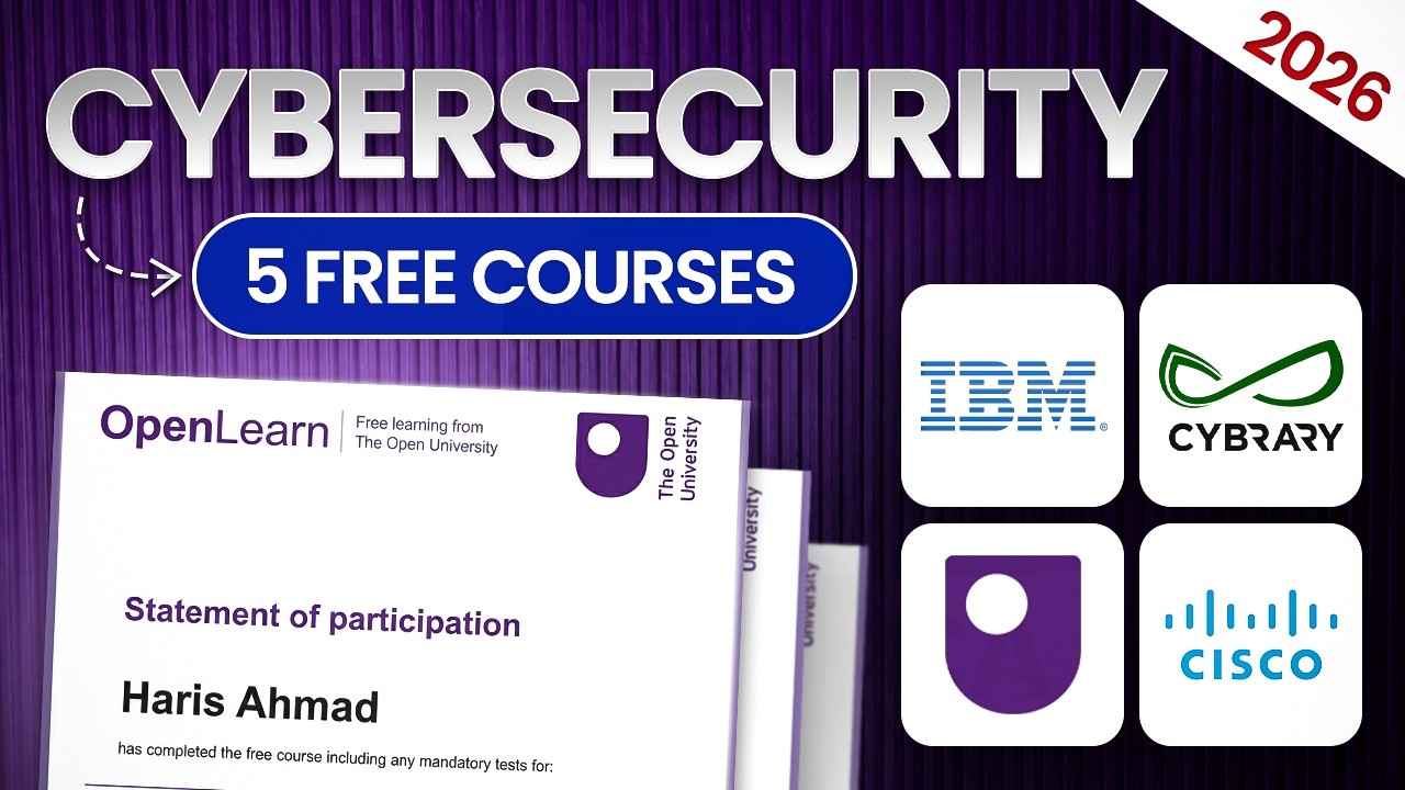 5 FREE Cybersecurity Courses with Certificates | Learn Cybersecurity for Free in 2026