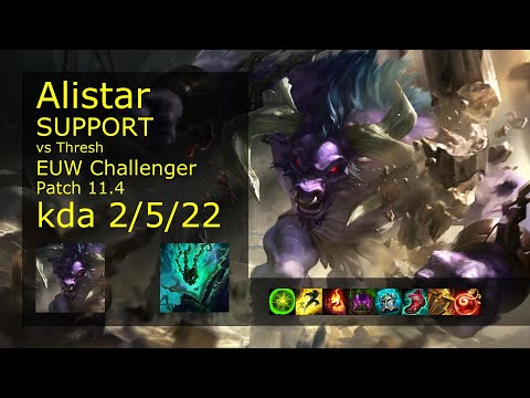 Alistar Support vs Thresh - EUW Challenger 2/5/22 Patch 11.4 Gameplay