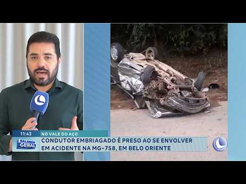 No Vale do Aço: Condutor embriagado é preso após acidente na MG-758, em Belo Oriente.