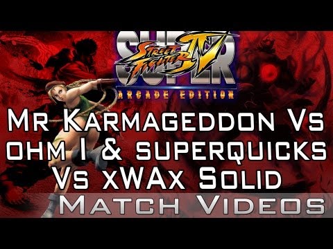 SSF4 AE 2012 Mr Karmageddon (Rose) Vs ohm I (Oni) & superquicks (E.Ryu) Vs xWAx Solid (Ryu)