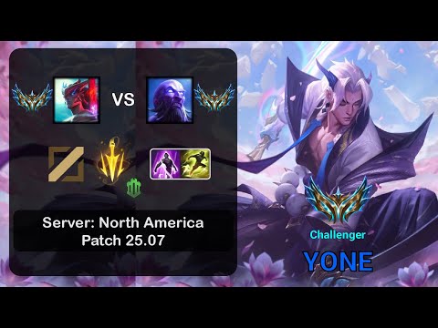 Yone Mid vs Ryze - NA Challenger - Patch 25.07
