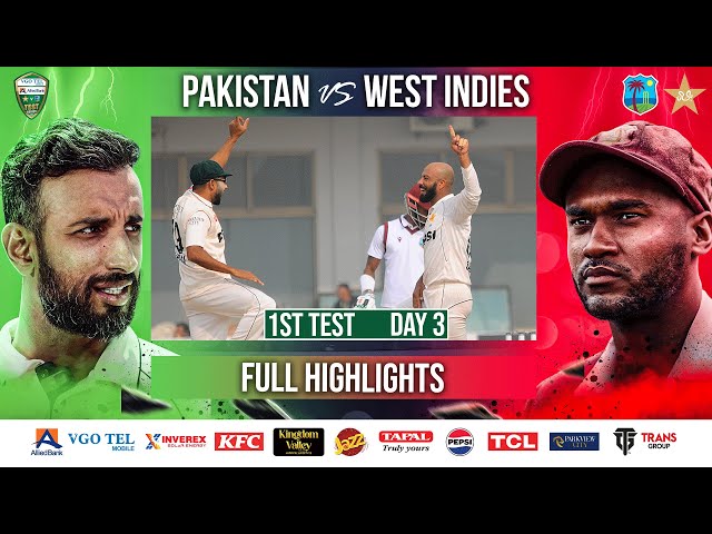 Full Highlights | Pakistan vs West Indies | 1st Test Day 3 | PCB | M2I1A Full Highlights | Pakistan vs West Indies | 1st Test Day 3 | PCB | M2I1A