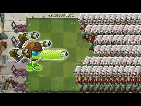 ONE GatlingPea VS 999 Buckethead Zombie | Plants vs Zombies Crumbs mode
