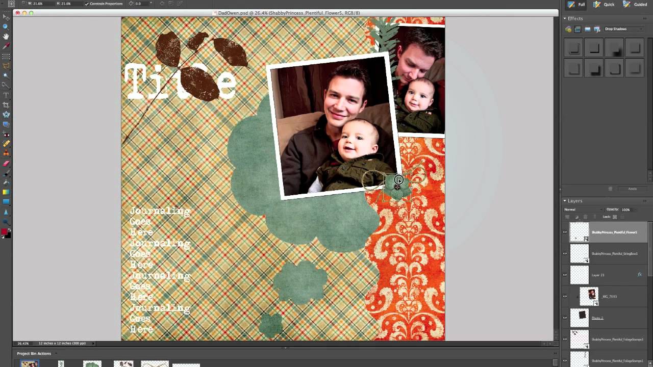Digital Scrapbooking Adding Elements Tutorial