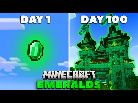 I Survived 100 Days on 1 Emerald in Hardcore Minecraft