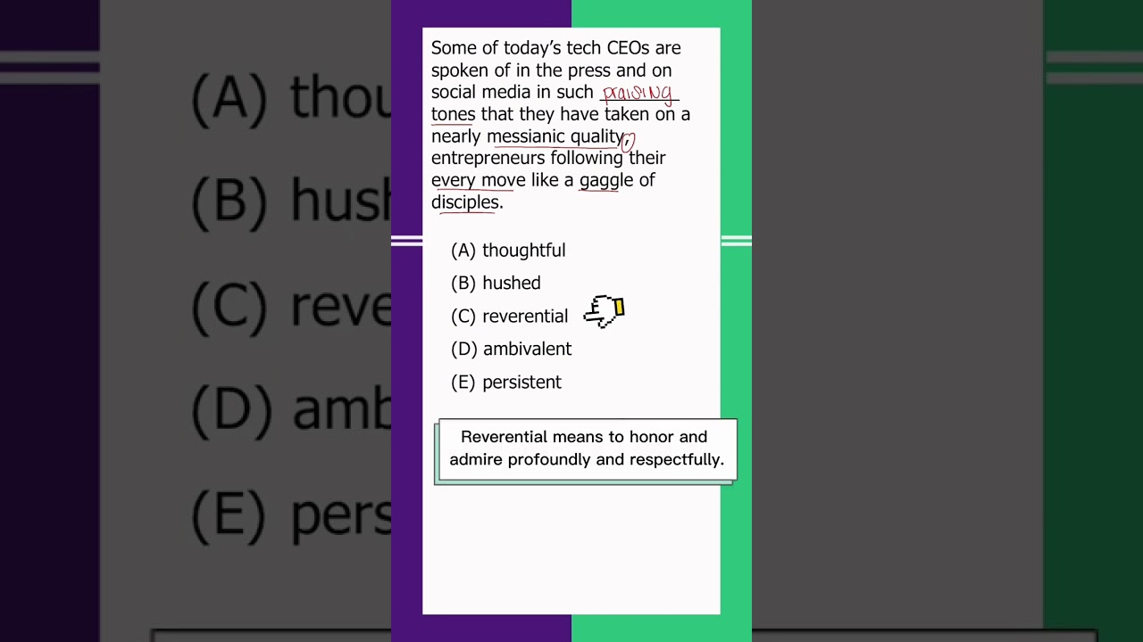 Let's continue with part 2 of the sentence equivalence question we previously discussed. #shorts