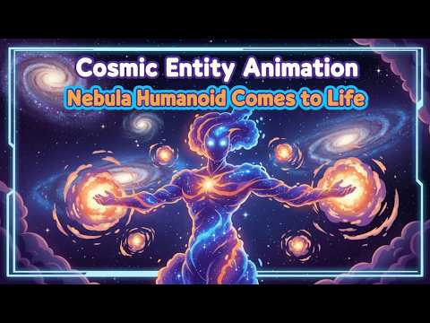 Cosmic Entity Animation – Nebula Humanoid Comes to Life in 3D CGI