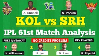 KKR vs SRH Dream11 Team | KOL vs SRH Dream11 Prediction | IPL 2022 Match | KKR vs SRH Dream11 Today
