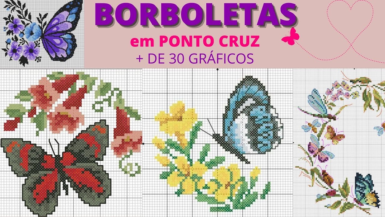 GRÁFICOS DE BORBOLETAS EM PONTO CRUZ