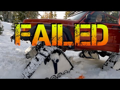 Snow Tracks on a Jeep in Deep Snow