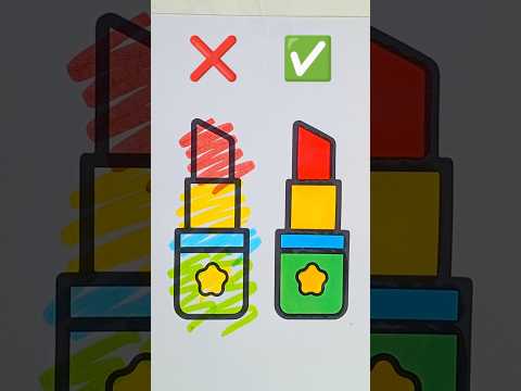 ❌😭😄✅💄 Which one is the best lipstick coloring #shorts #ytshorts #youtubeshorts #artandcraft
