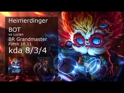 Heimerdinger Bot & Sona vs Lucian & Nautilus - BR Grandmaster 8/3/4 Patch 10.11 Gameplay