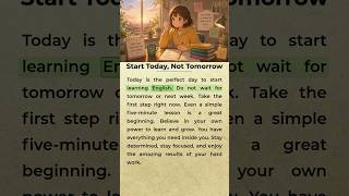 Start Today, Not Tomorrow 🚀 | Simple English Speaking Practice #learnenglish #dailyenglish