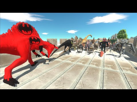 Escape from RED BATMAN SPINOSAURUS - Animal Revolt Battle Simulator