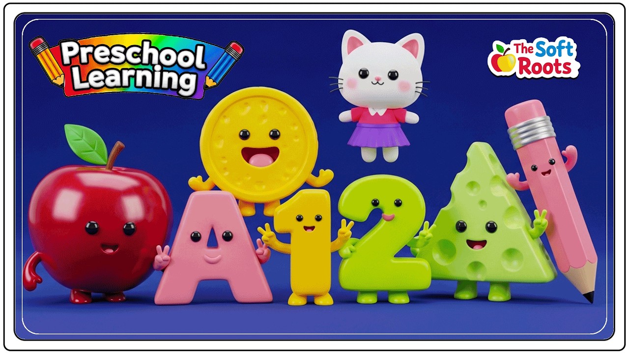 Preschool Learning activities for 3 year olds at home | Learn ABC Phonics Shapes Numbers Colors 🌈