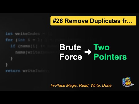 Remove Duplicates From Sorted Array Leetcode 26 Java Two Pointers In Place