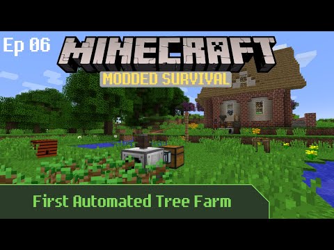 Minecraft Survival – Automated Tree Farm 🌲 – Modded MC Survival Let’s Play – Ep 6