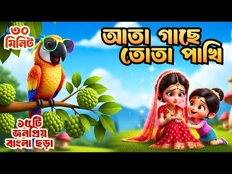 Ata Gache Tota Pakhi + Hattimatim Tim -ছড়াগান | বাংলা ছড়ার বাক্স | Bangla Cartoon | Shonamoni Rhymes
