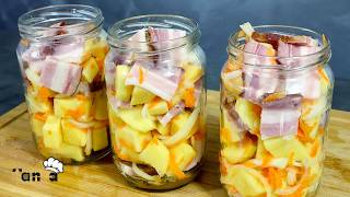 just put the potatoes in the jar! dinner without pan, pot and oil!