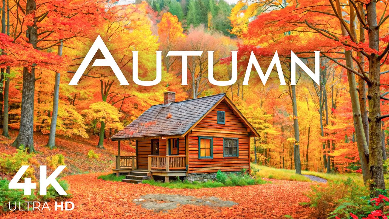 AUTUMN SCENIC 4K - Beautiful Relaxing Music 🌿 Stop Overthinking, Stress Relief Music 🌿 Gentle Music
