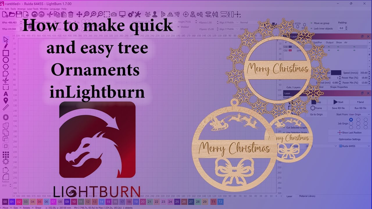 How to make quick and easy Christmas Ornaments. #lightburn #tutorial #laserdesign