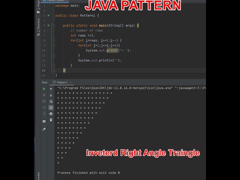 How To Print An Inverted Right Angled Triangle Pattern In Java Pattern Programming Java