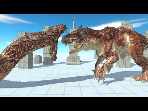 DRAGON SNAKE vs CARNOSAUR REX - Animal Revolt Battle Simulator