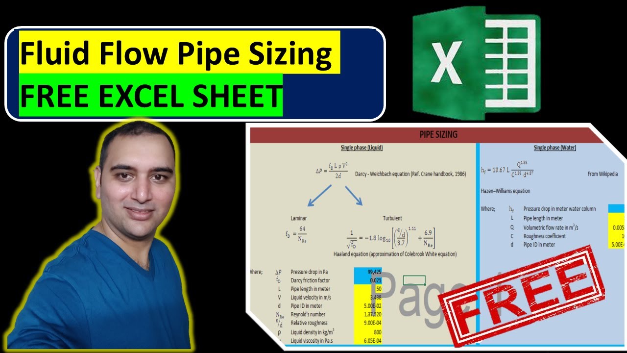 Fluid Flow Pipe Sizing Made Easy  Free Excel Sheet Download