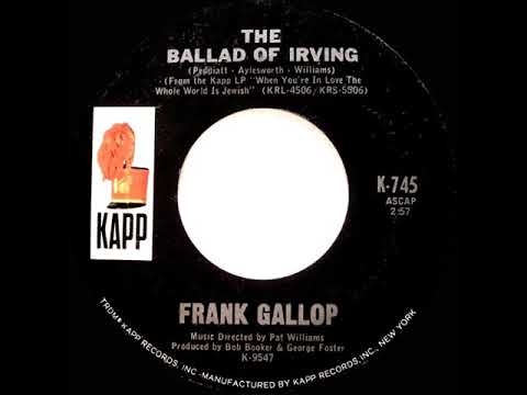 1966 HITS ARCHIVE: The Ballad Of Irving - Frank Gallop (mono 45)