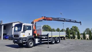 Camion plateau MAN TGS 26.360 / 6x4 / SKRZYNIA  - 7 M / HDS PALFINGER PK 26 002- EH | Image 4 - Autoline