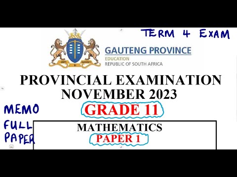 Mathematics Grade 11 November 2023 Paper 1 Memo Full Paper Term 4 Exam @mathszoneafricanmotives