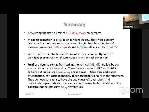 4'th Black-Hole Microstucture Conference - 26'th Rencontres Itzykson - Emil Martinec