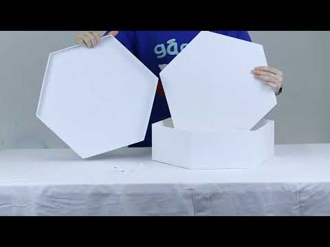 White foldable hexagon gift box